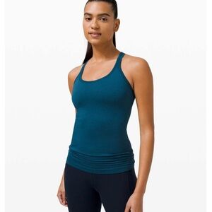 Lululemon Ebb to Street Tank, Blue Borealis, Hip Length, size 12